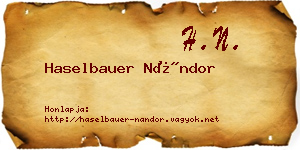 Haselbauer Nándor névjegykártya